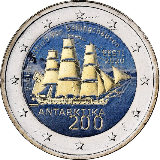 Estonia, 

2 euros, 

Coloreado