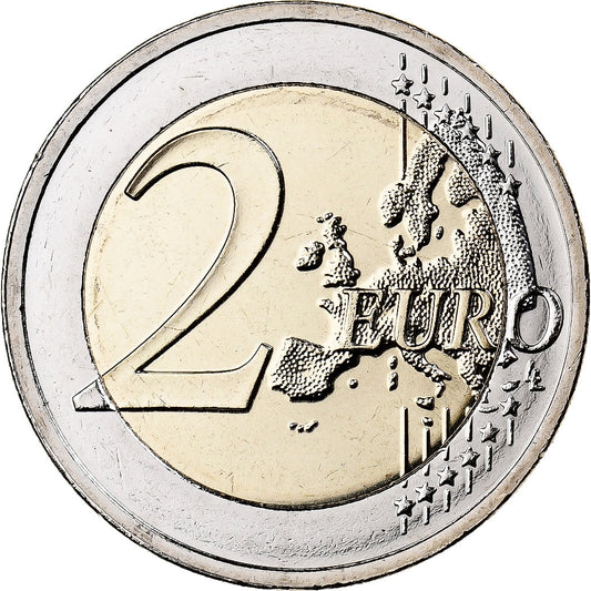 Estonia, 

2 euros, 

Coloreado