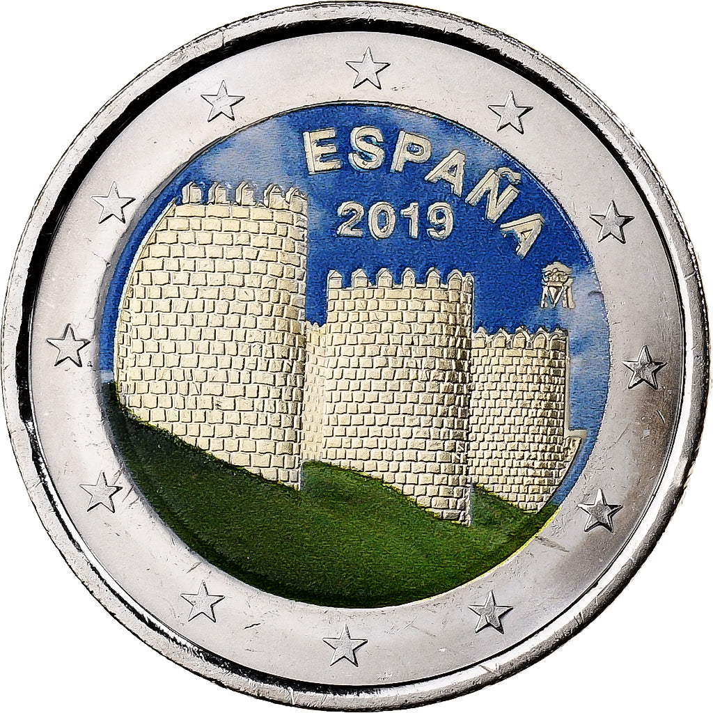 España, 

2 euros, 

Coloreado