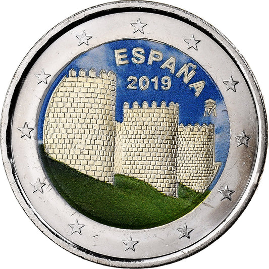 España, 

2 euros, 

Coloreado