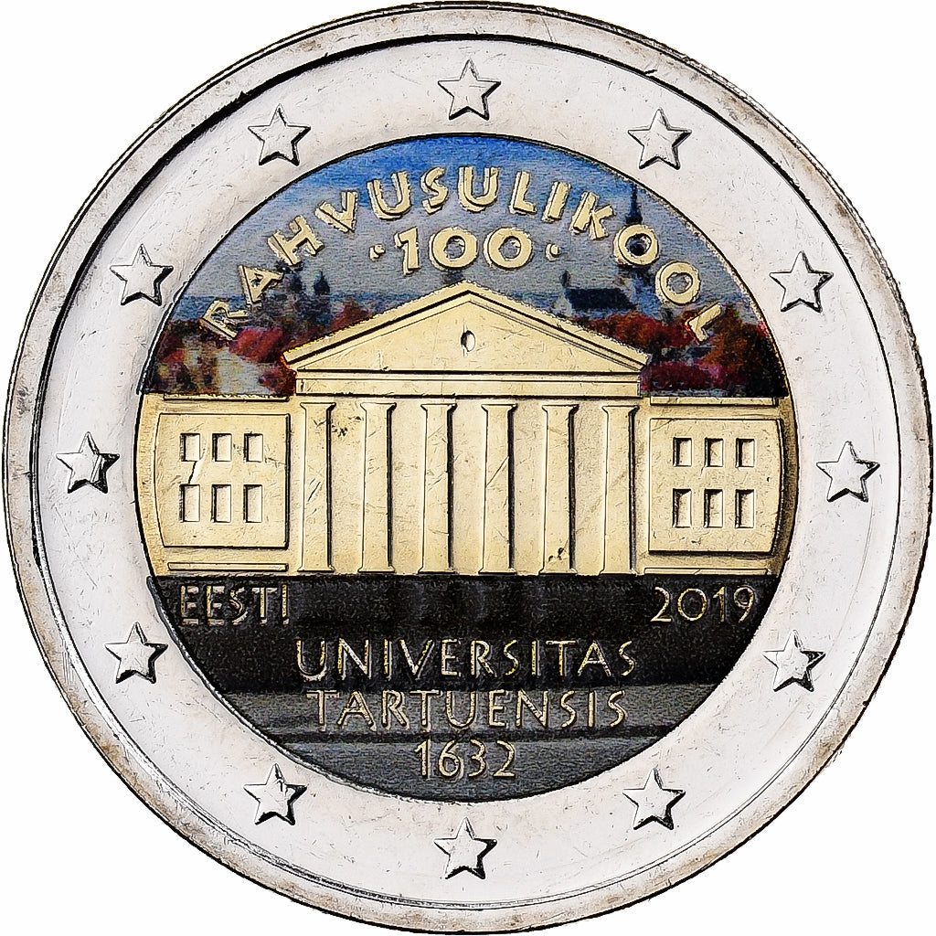 Estonia, 
  
  2 euros, 
  
  Universidad Tartuensis de Estonia