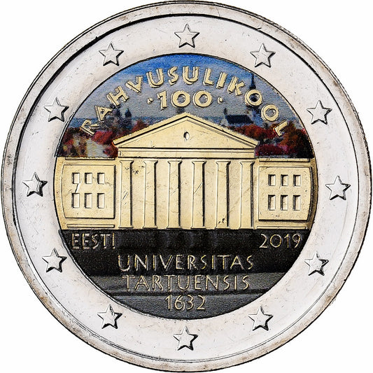 Estonia, 
  
  2 euros, 
  
  Universidad Tartuensis de Estonia