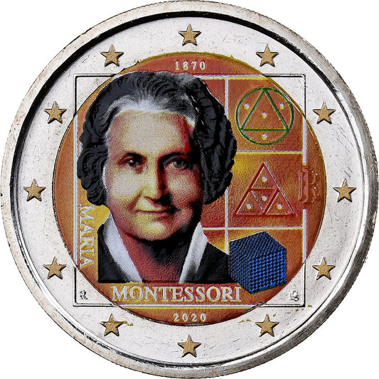 Italia, 

2 euros, 

Montessori