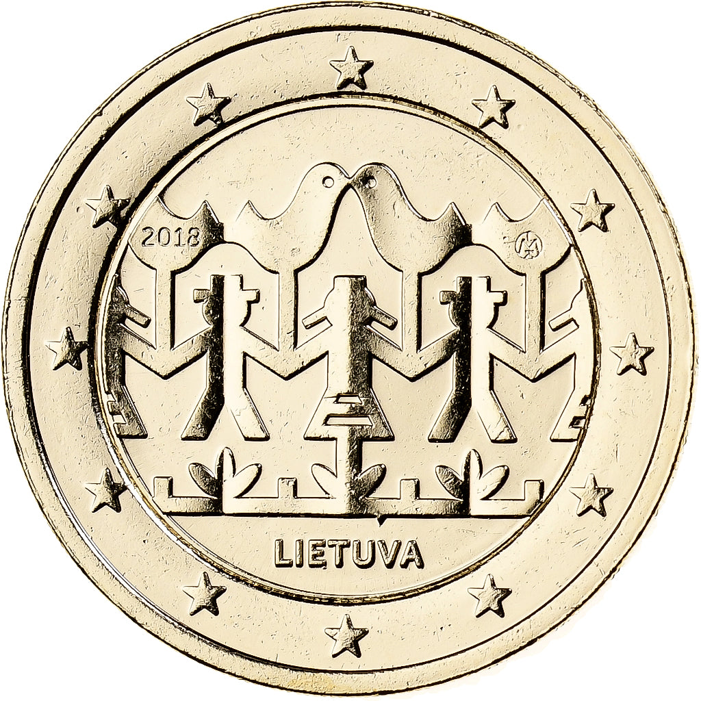 Lituania, 
  
  2 euros, 
  
  Moneda de fantasía .Dorée