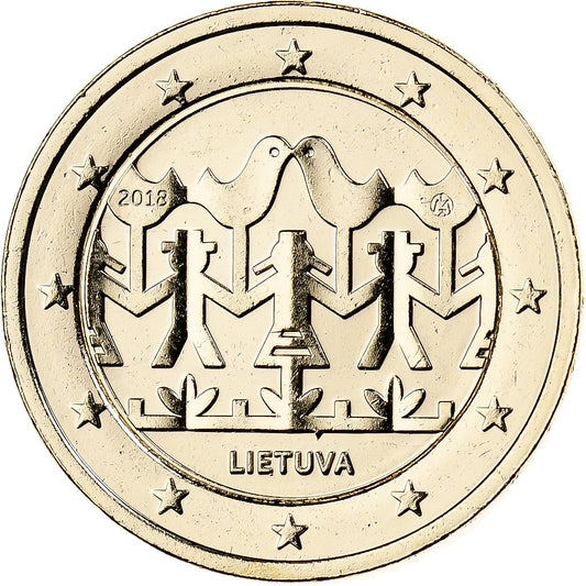 Lituania, 
  
  2 euros, 
  
  Moneda de fantasía .Dorée