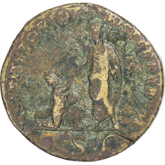 Adriano, 
  
  Sestercio, 
  
  120-121