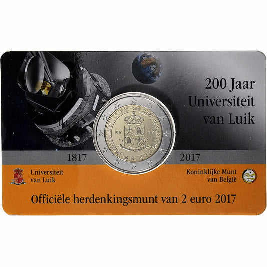 Bélgica, 
  
  2 euros, 
  
  200 años - Universidad de Lieja