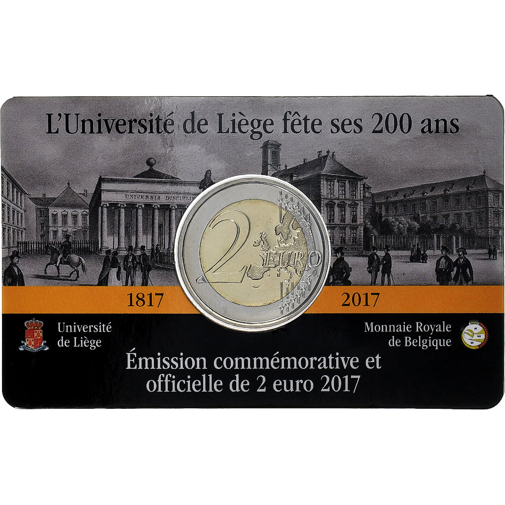 Bélgica, 
  
  2 euros, 
  
  200 años - Universidad de Lieja