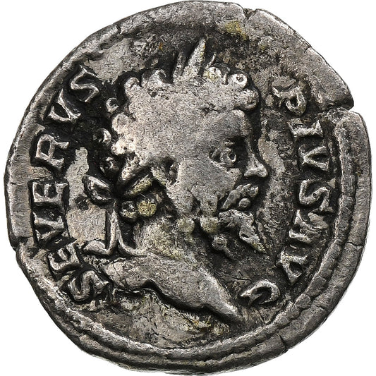Septimio Severo, 
  
  Denario, 
  
  202