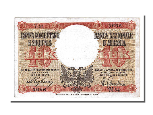 billete de banco, 
  
  albania, 
  
  10 leks