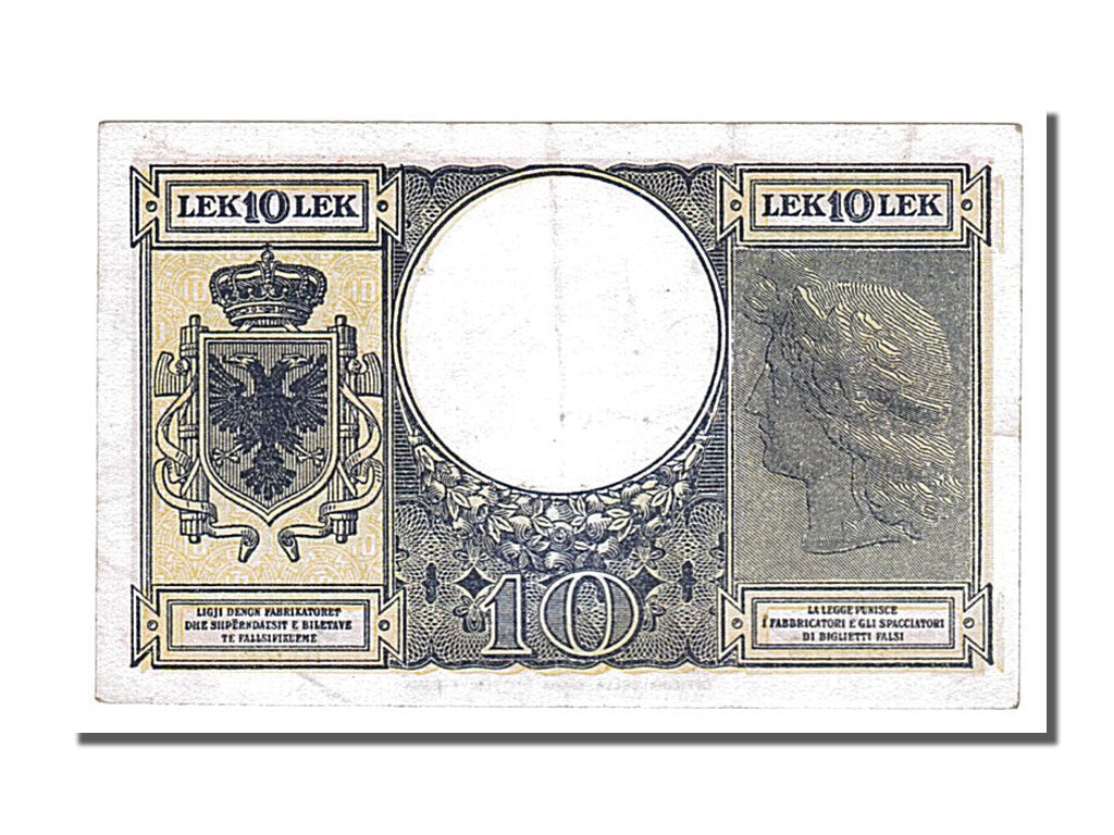 billete de banco, 
  
  albania, 
  
  10 leks