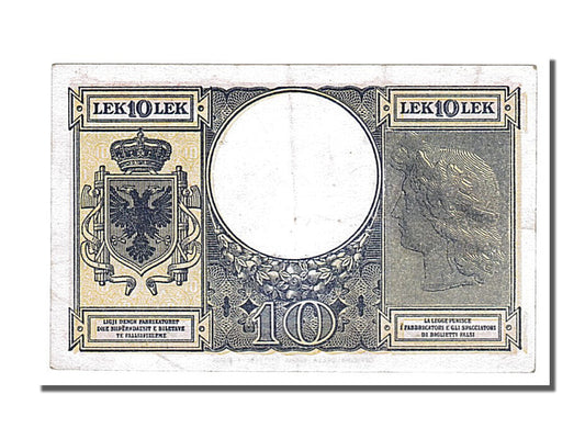 billete de banco, 
  
  albania, 
  
  10 leks
