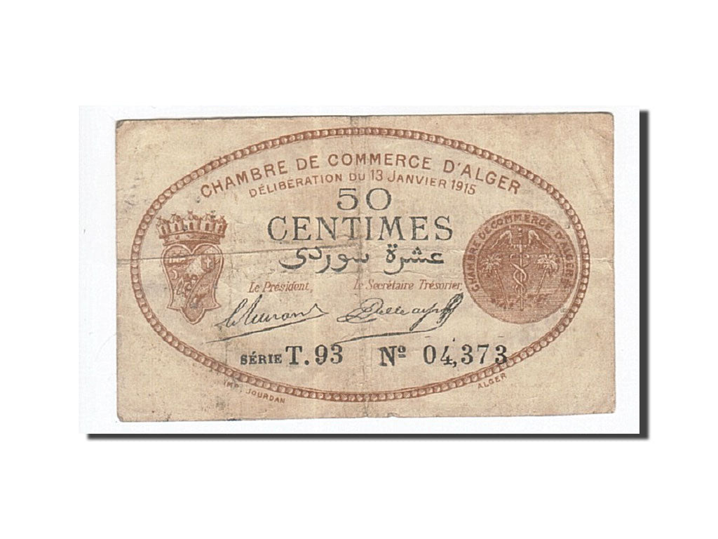 billete de banco, 
  
  Argelia, 
  
  50 céntimos