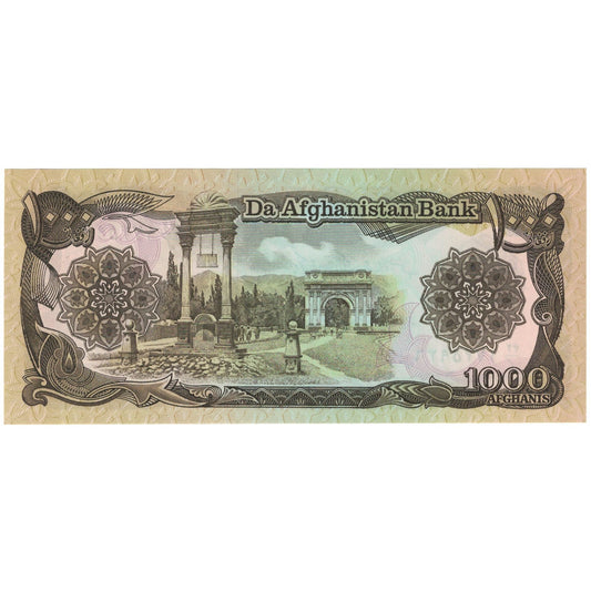 billete de banco, 
  
  Afganistán, 
  
  1000 afganos