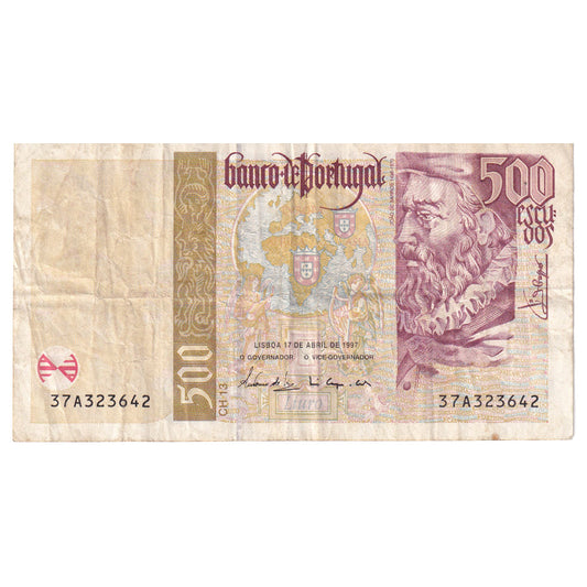 billete de banco, 
  
  Portugal, 
  
  500 escudos