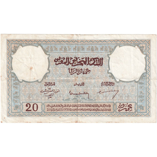 Marruecos, 

20 francos, 

1928-1929