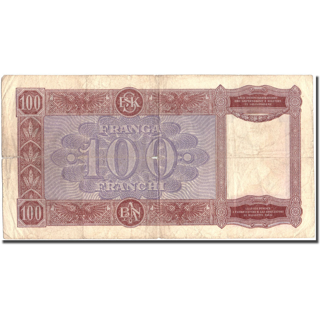 billete de banco, 
  
  albania, 
  
  100 Frangas
