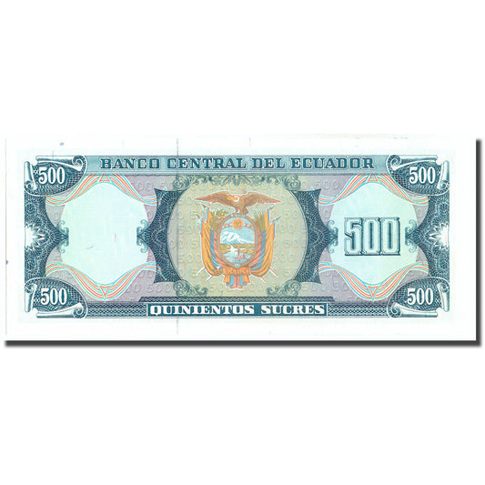 billete de banco, 
  
  Ecuador, 
  
  500 sucres