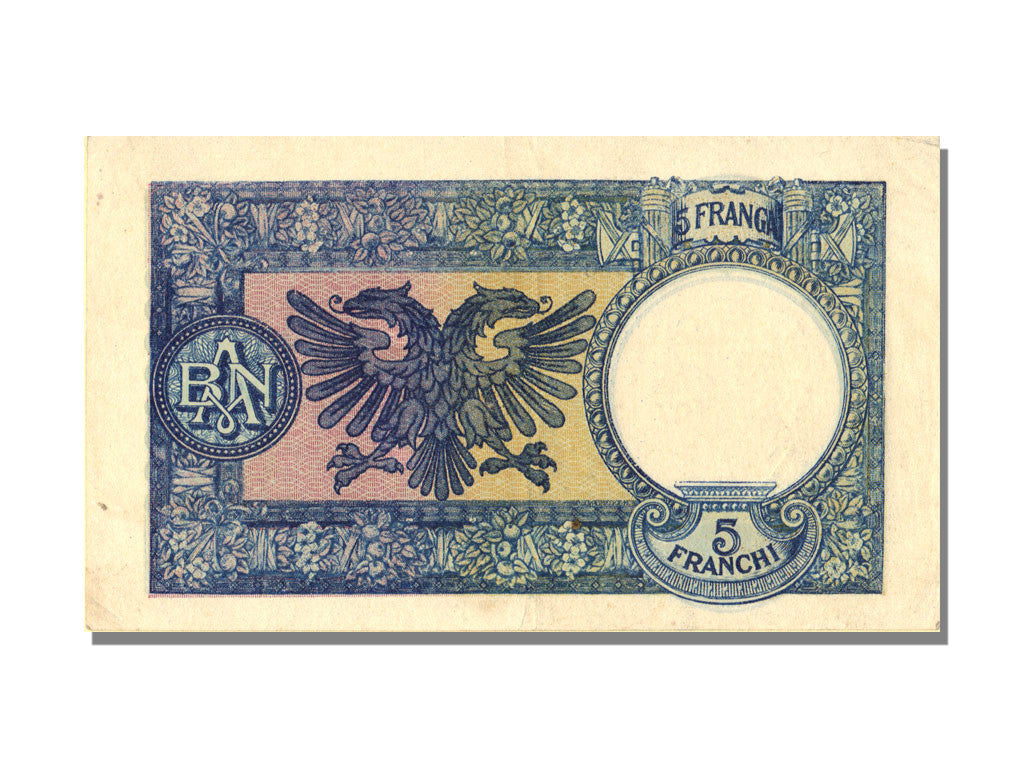 billete de banco, 
  
  albania, 
  
  5 Frangas
