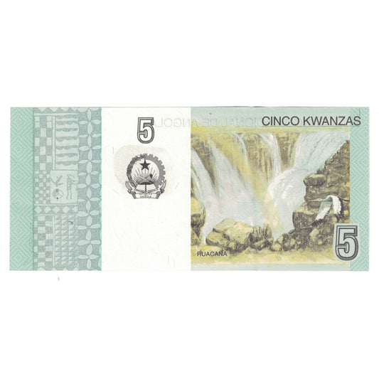 billete de banco, 
  
  Angola, 
  
  5 kwanzas