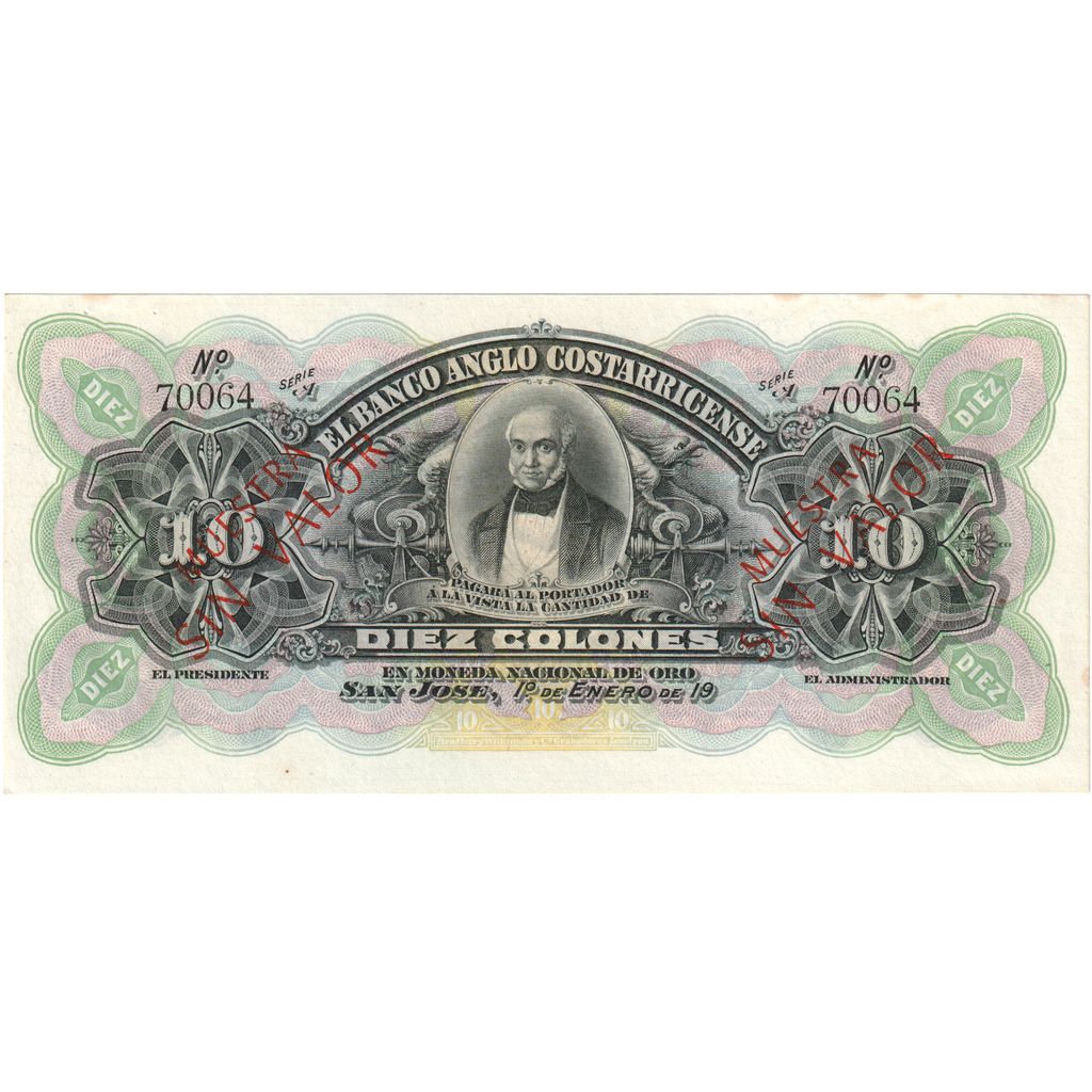Costa Rica, 
  
  10 colones, 
  
  1903-01-01