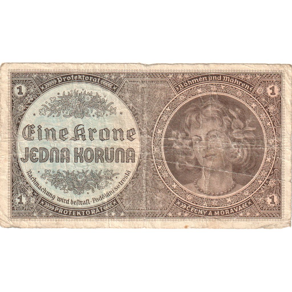 Bohemia y Moravia, 
  
  1 corona, 
  
  FV(30-35)