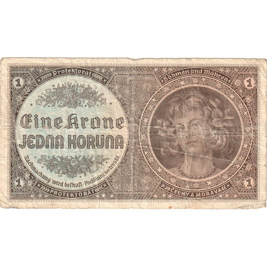 Bohemia y Moravia, 
  
  1 corona, 
  
  FV(30-35)