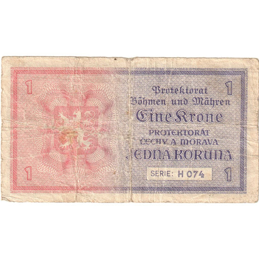 Bohemia y Moravia, 
  
  1 corona, 
  
  FV(30-35)