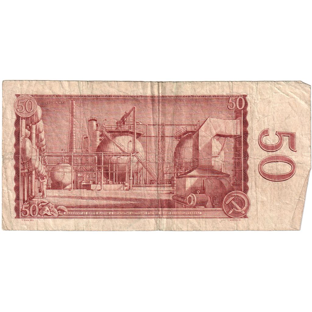 billete de banco, 
  
  checoslovaquia, 
  
  50 coronas