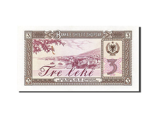 billete de banco, 
  
  albania, 
  
  3 Leke