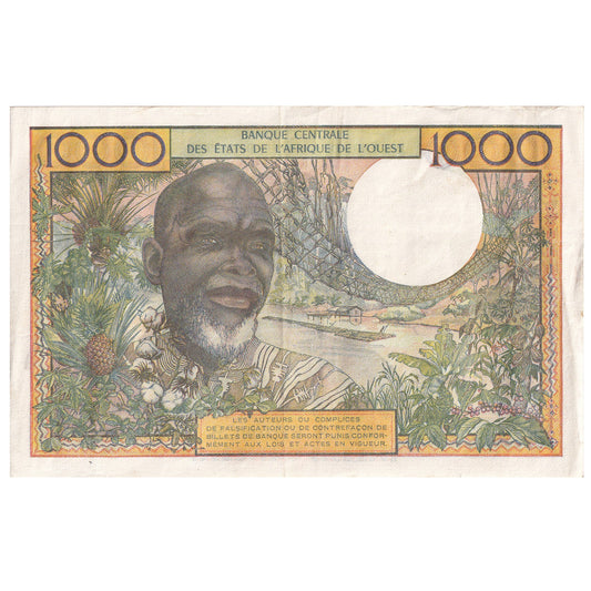 Billete de 1000 francos de África Occidental