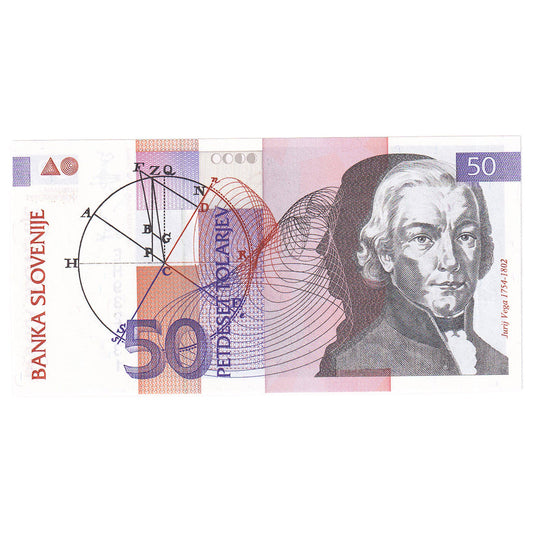 billete de banco, 
  
  Eslovenia, 
  
  50 Tolarjev