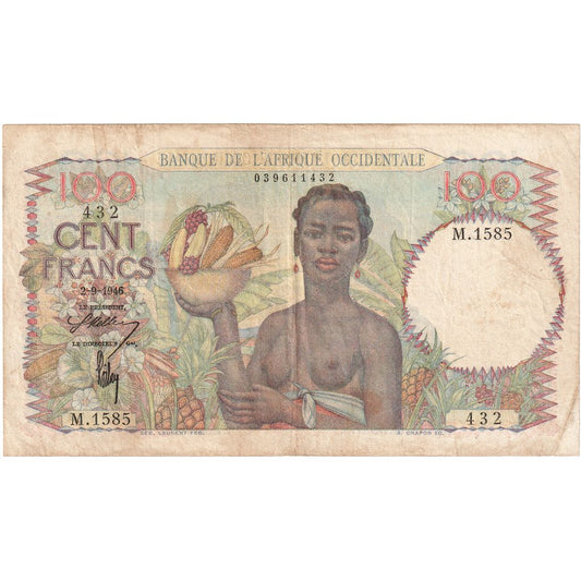 África Occidental Francesa, 

100 francos, 

1946