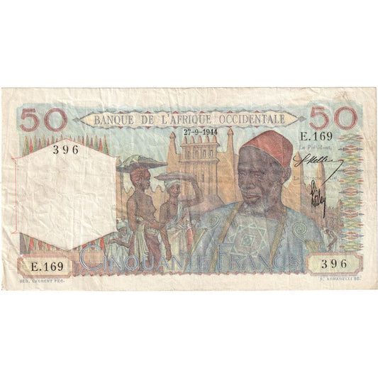 África Occidental Francesa, 

50 francos, 

1944