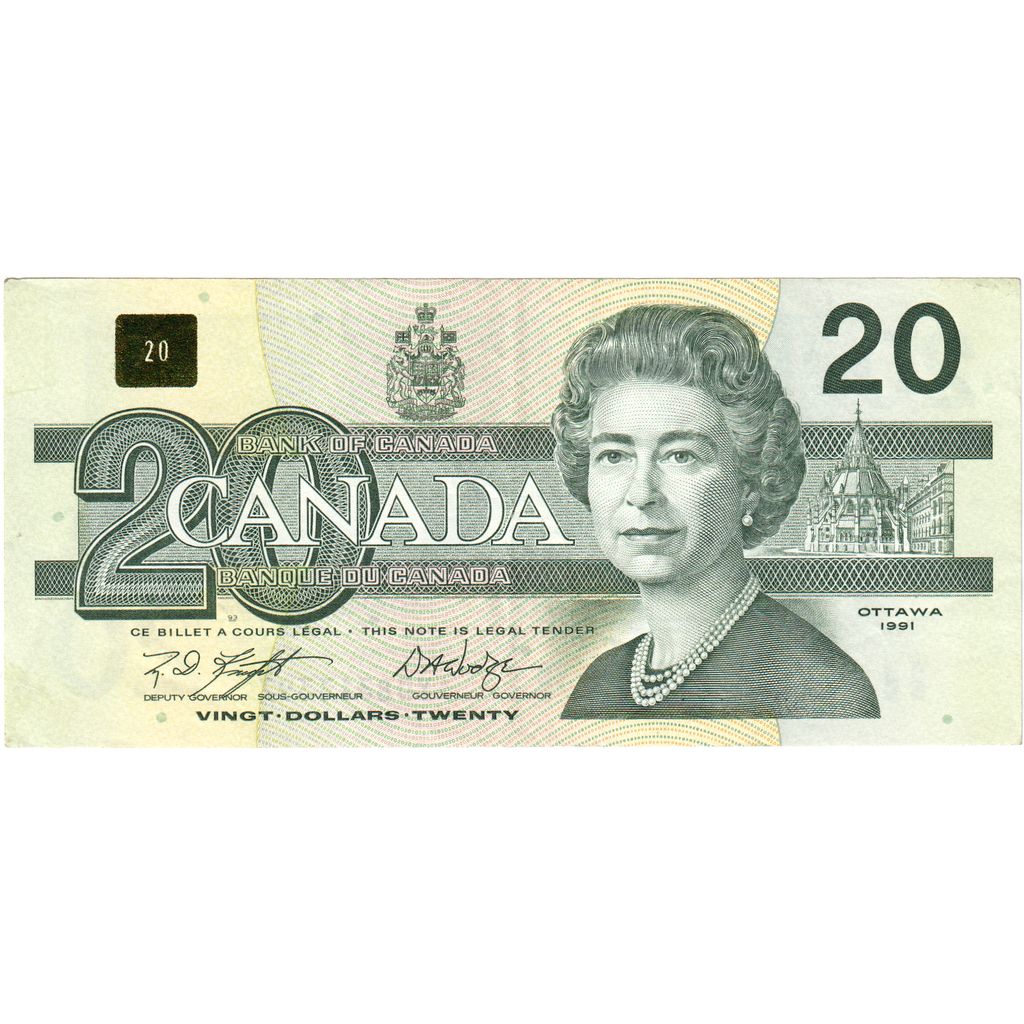 Canadá, 

20 dólares, 

EF(40-45)