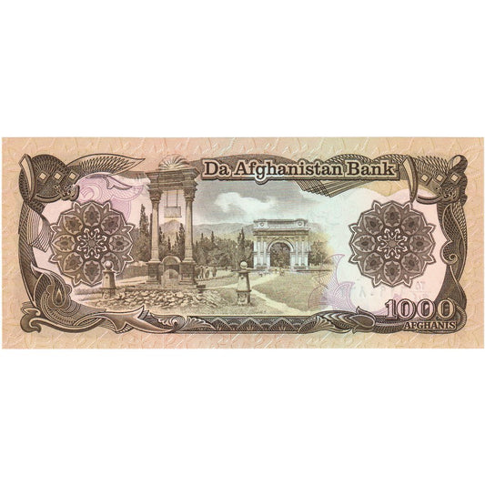 Afganistán, 
  
  1000 afganos, 
  
  UNC(65-70)