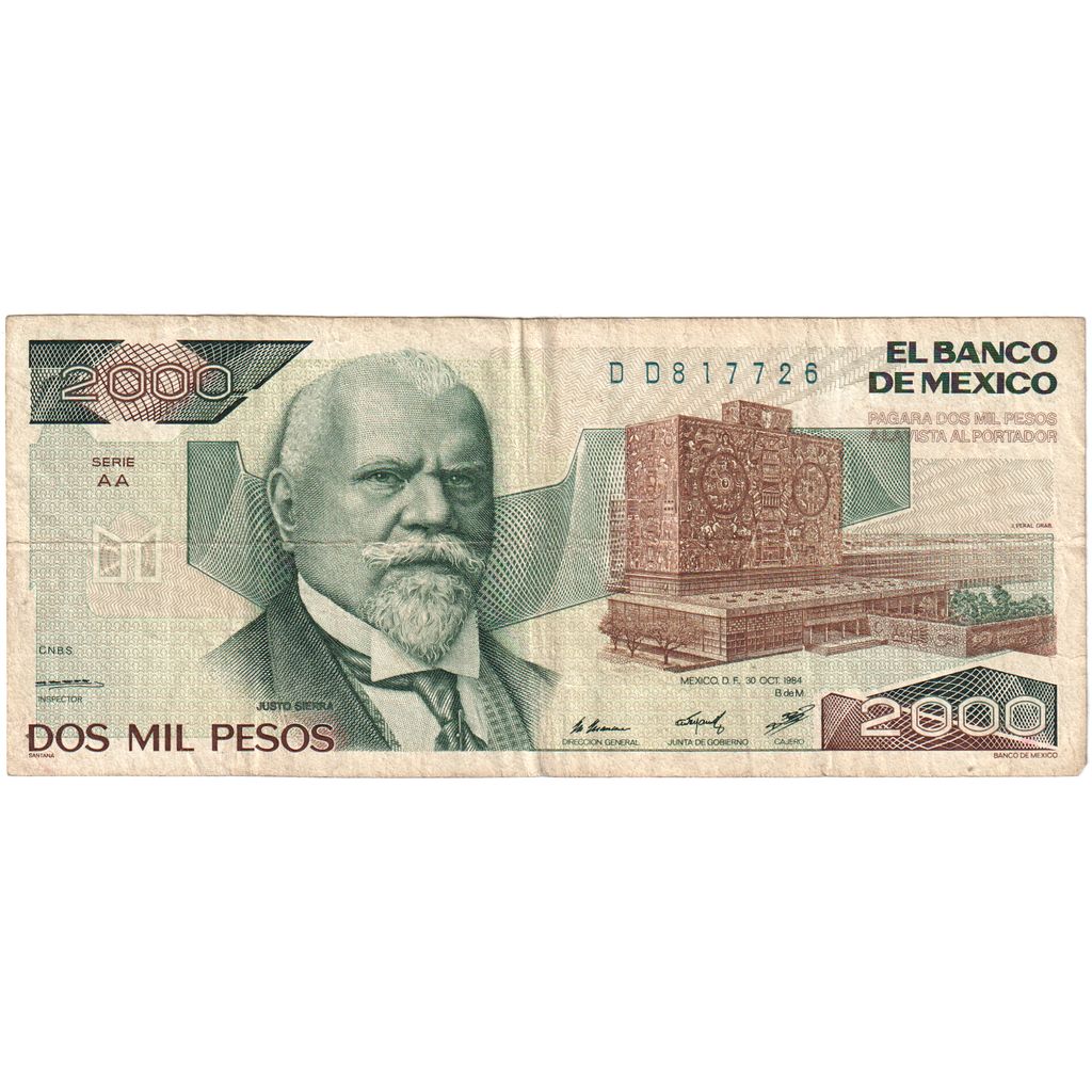 México, 
  
  2000 pesos, 
  
  1984-10-30