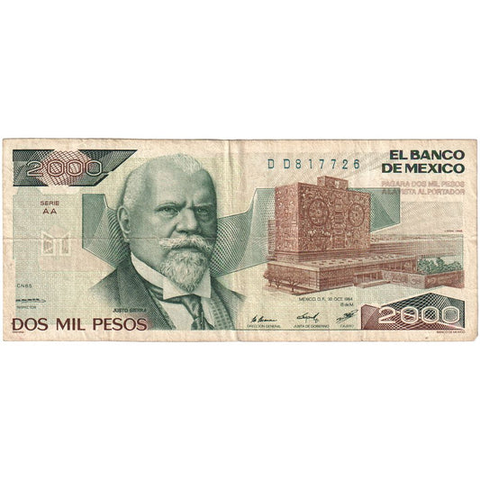 México, 
  
  2000 pesos, 
  
  1984-10-30