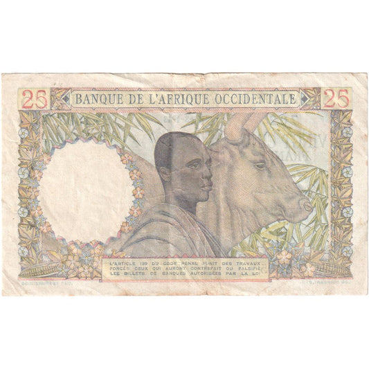 África Occidental Francesa, 

25 francos, 

17 de agosto de 1943