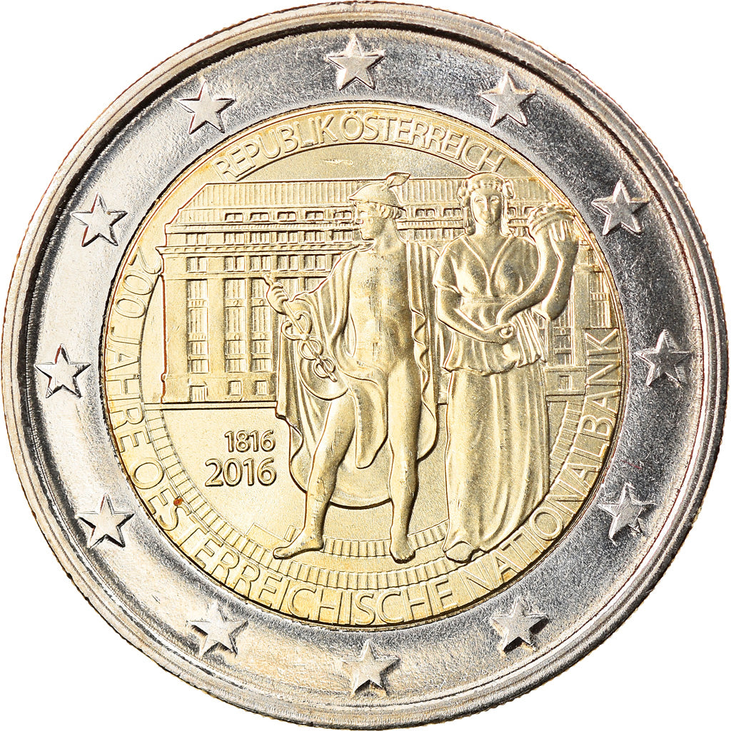 Austria, 

2 euros, 

Aniversario del Banco Nacional