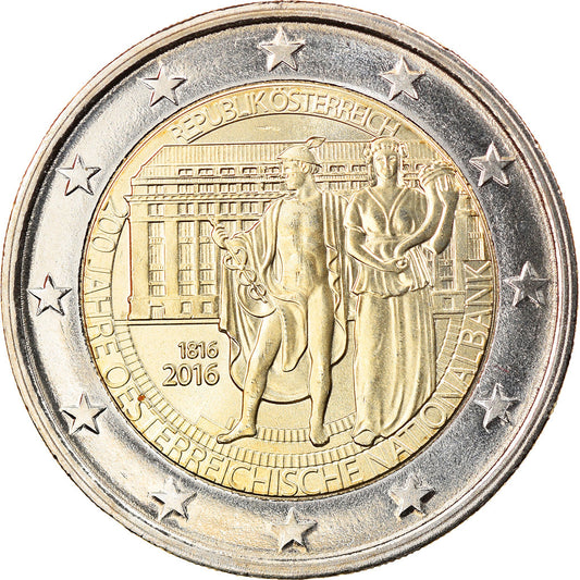 Austria, 

2 euros, 

Aniversario del Banco Nacional