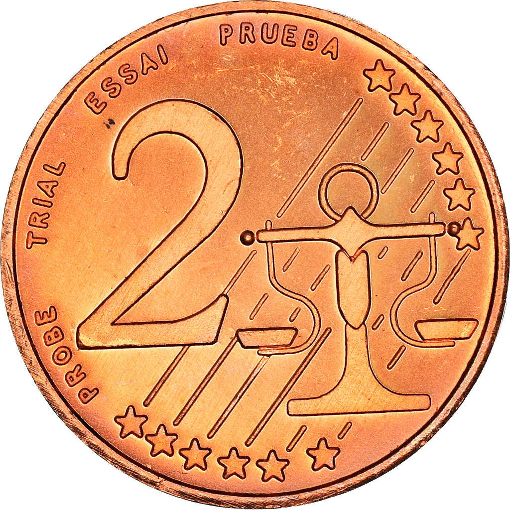 Letonia, 
  
  2 céntimos de euro, 
  
  ensayo