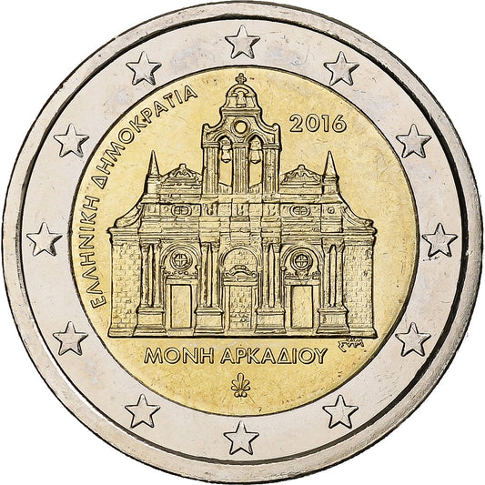 Grecia, 
  
  2 euros, 
  
  Holocausto del monasterio de Arkadi