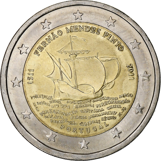 Portugal, 
  
  2 euros, 
  
  Mendes Pinto