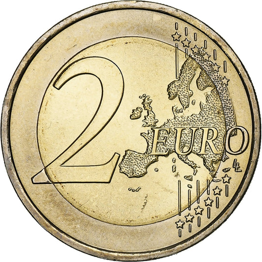 Portugal, 
  
  2 euros, 
  
  30 años Drapeau europeo