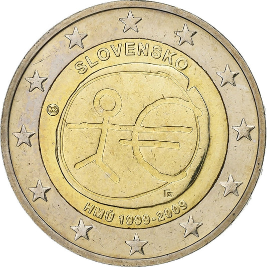 Eslovaquia,

2 euros,

Unión Monetaria Europea