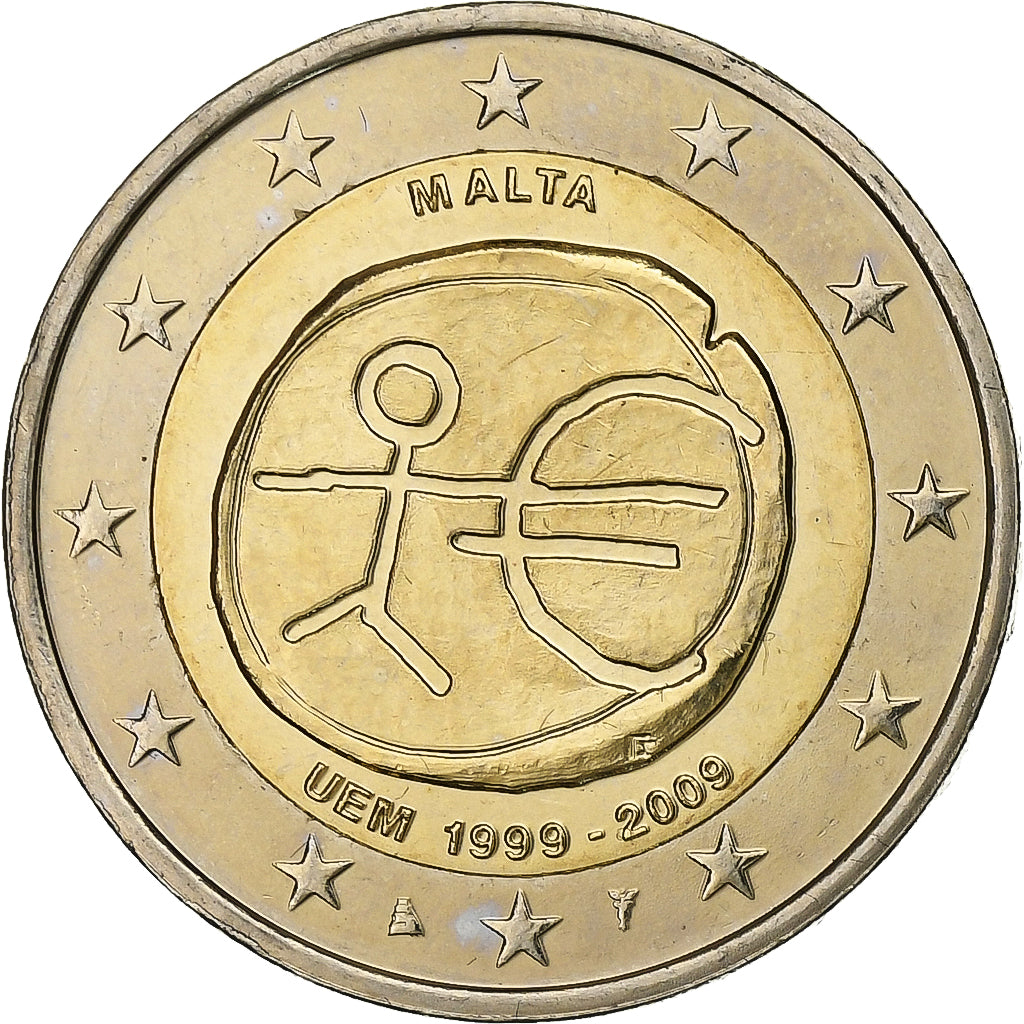 Malta, 

2 euros, 

Unión Monetaria Europea