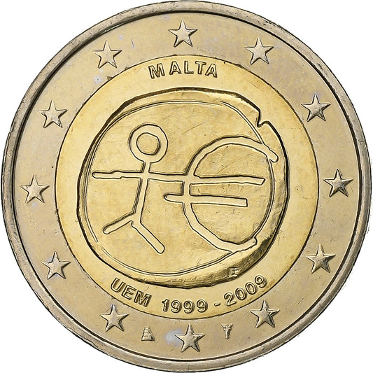 Malta, 

2 euros, 

Unión Monetaria Europea