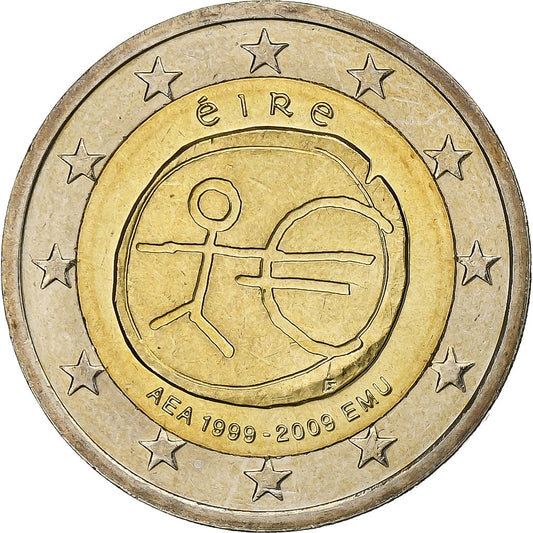 REPÚBLICA DE IRLANDA,

2 euros,

Unión Monetaria Europea