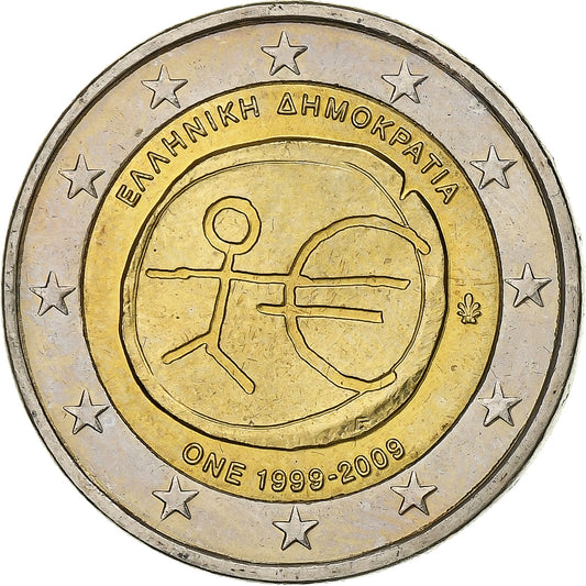 Grecia,

2 euros,

Unión Monetaria Europea